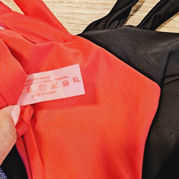 New & Never Worn Beautiful 🖤❤️ Black and Red Color Block Thong Bikini  nwot - Picture 9 of 10